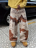 Desert Camo Knit Oversized Wide-Leg Pants