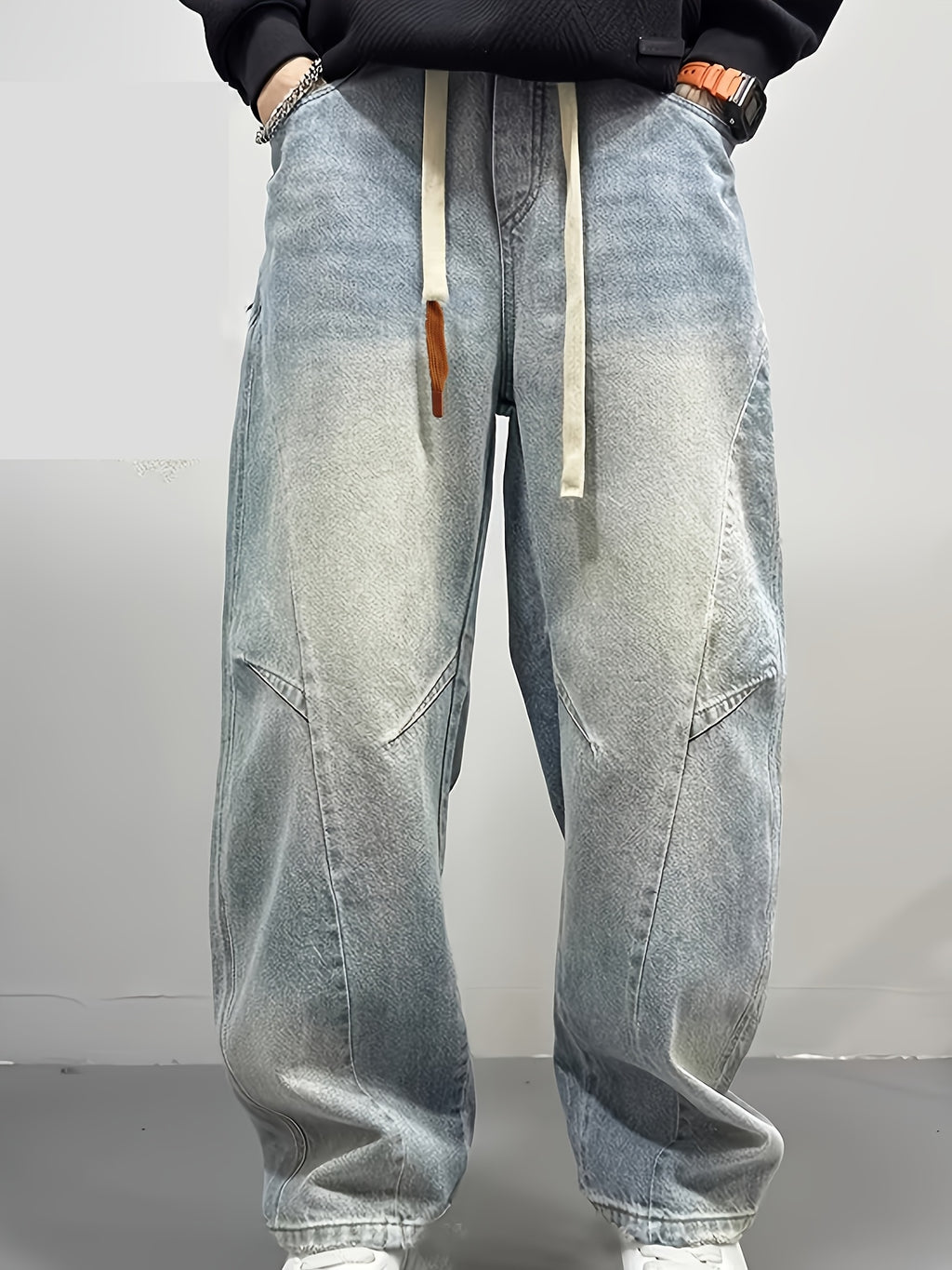 Vintage Light-Wash Ultra Baggy Balloon Jeans