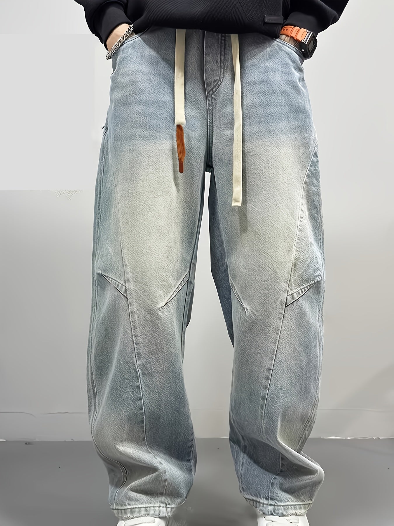 Vintage Light-Wash Ultra Baggy Balloon Jeans