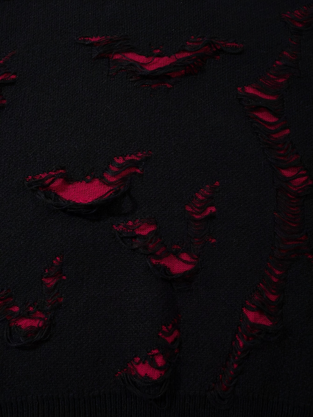 Y2K Punk Distressed Black & Red Layered Knit Sweater