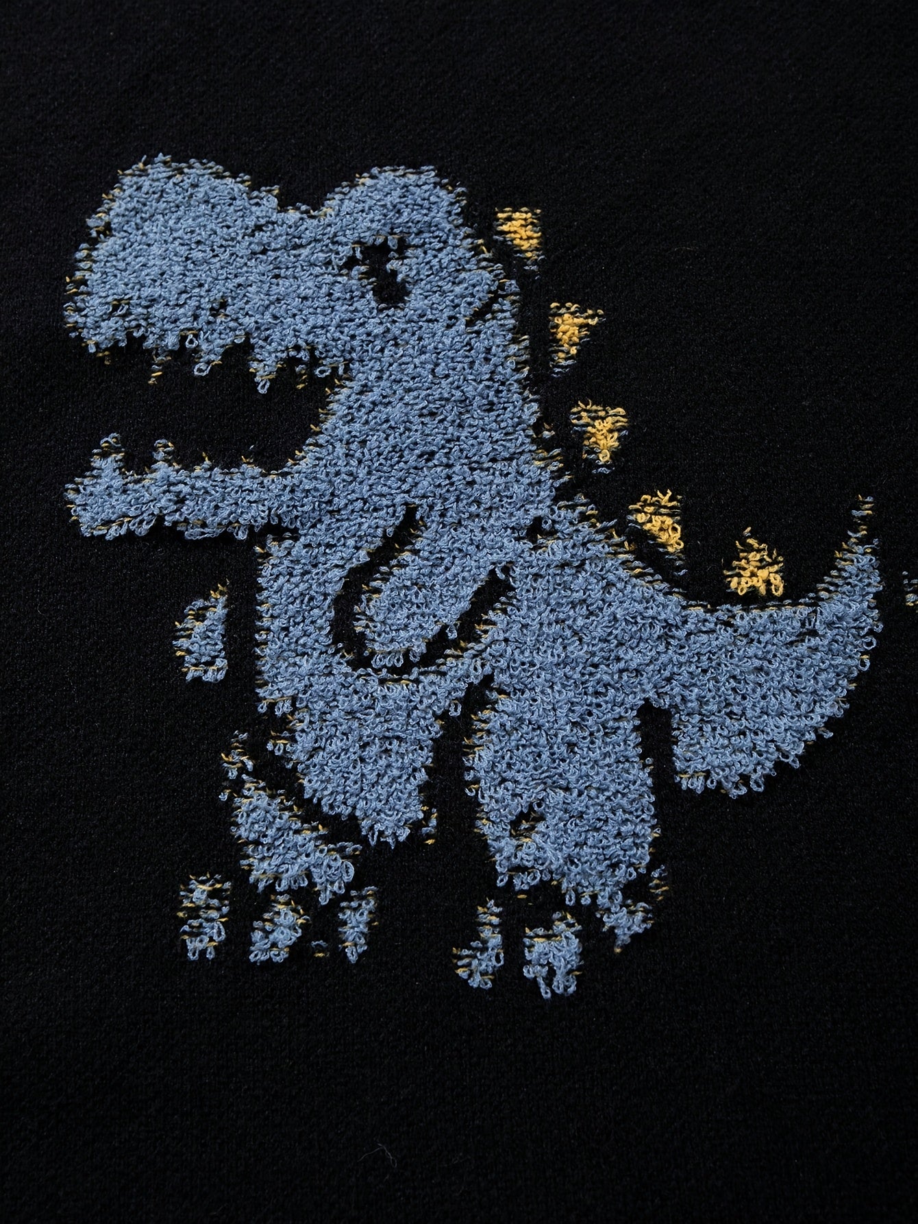 Oversized Dinosaur Embroidered Crewneck Sweater