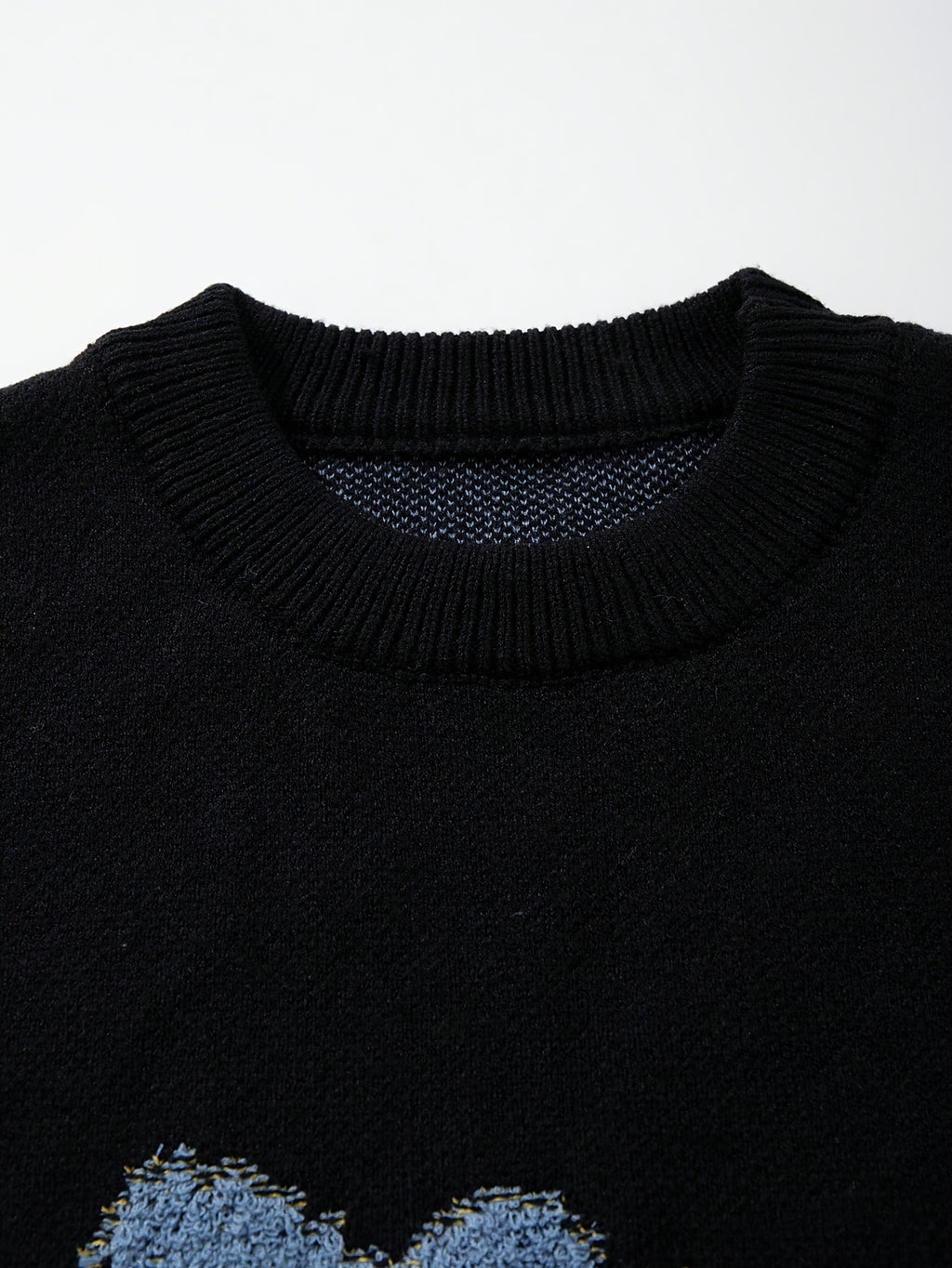 Oversized Dinosaur Embroidered Crewneck Sweater