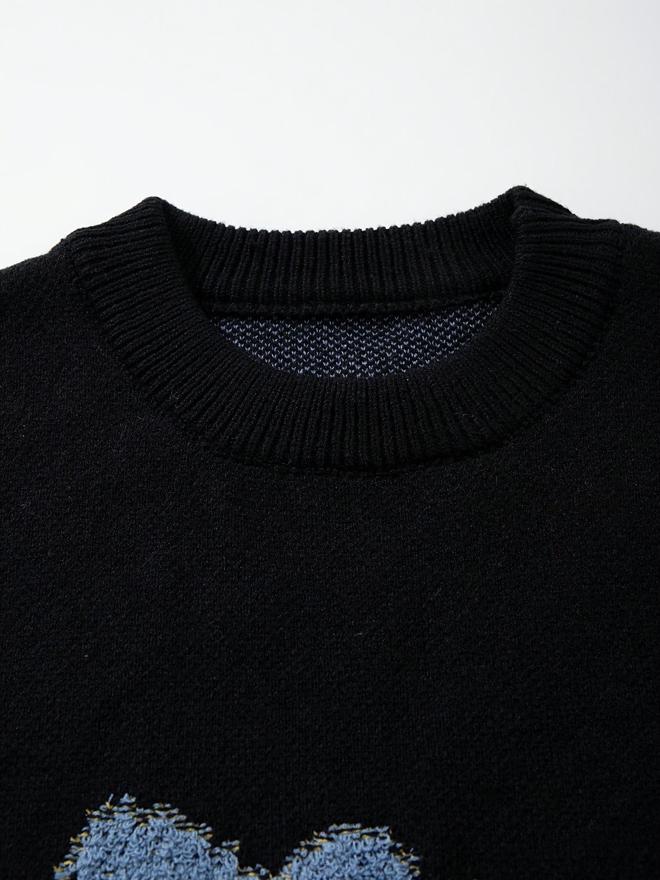 Oversized Dinosaur Embroidered Crewneck Sweater