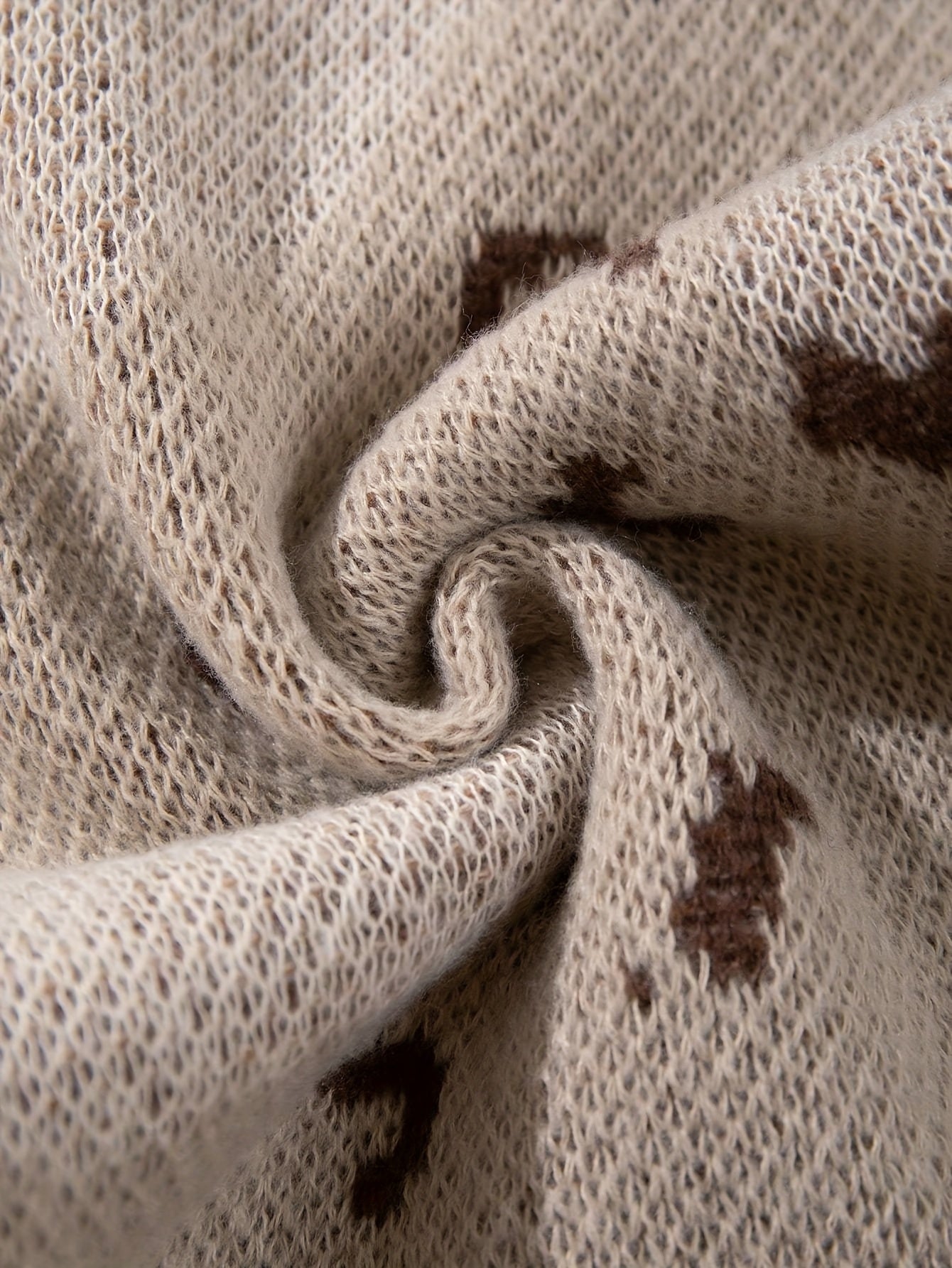 Desert Camo Knit Oversized Wide-Leg Pants