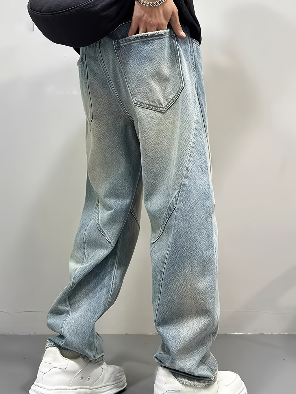 Vintage Light-Wash Ultra Baggy Balloon Jeans