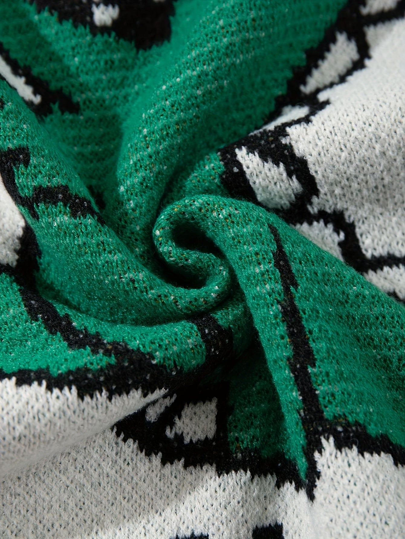Collapse Dinosaur Patchwork Oversized Knit Sweater