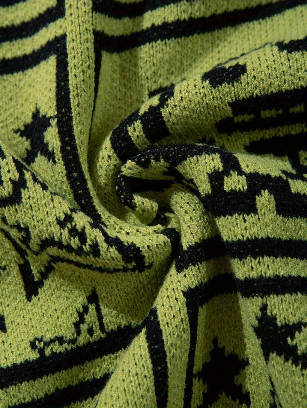 Pixel Patchwork Y2K Oversized Knit Cardigan