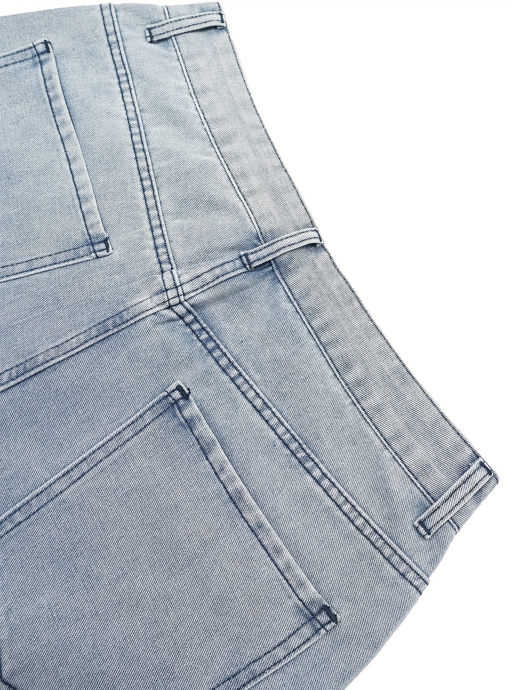 Y2K Light Wash Wide-Leg Cargo Jeans
