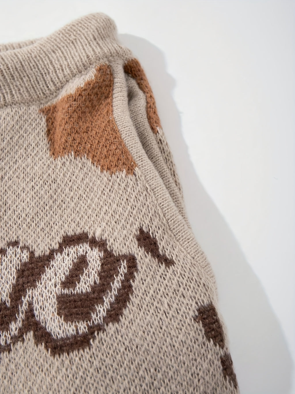 Desert Camo Knit Oversized Wide-Leg Pants