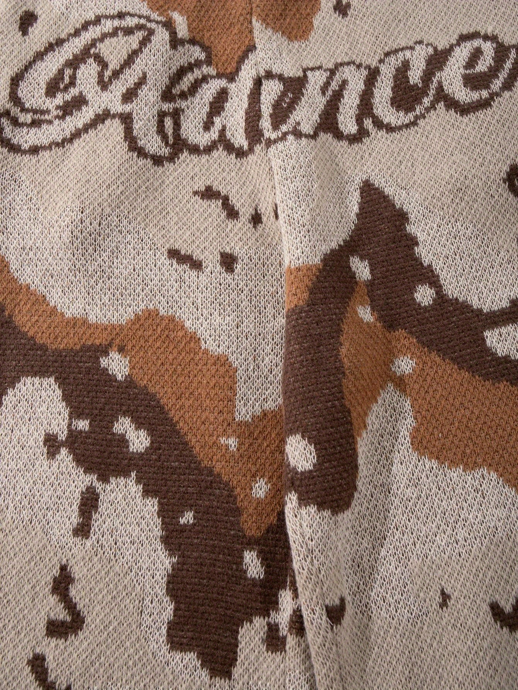 Desert Camo Knit Oversized Wide-Leg Pants